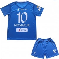 Dětský fotbalový dres Al-Hilal Neymar Jr #10 2023-24 Domácí Krátký Rukáv (+ trenýrky)